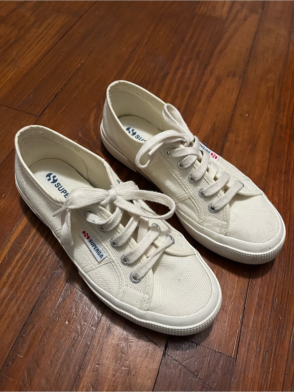 Superga Women’s Off-White Canvas Low-Top Sneakers Size 6.5